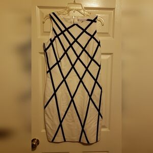 "SOLD" Leather White Dress